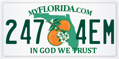 FL license plate 2474EM