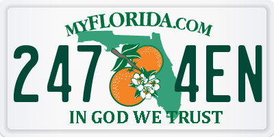 FL license plate 2474EN