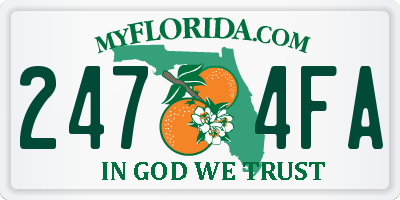 FL license plate 2474FA