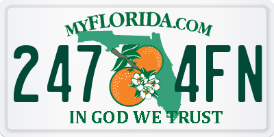 FL license plate 2474FN