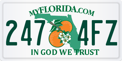 FL license plate 2474FZ