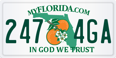 FL license plate 2474GA
