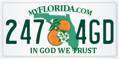 FL license plate 2474GD