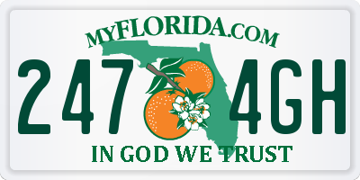 FL license plate 2474GH