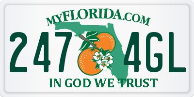 FL license plate 2474GL