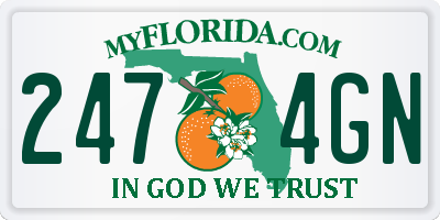 FL license plate 2474GN