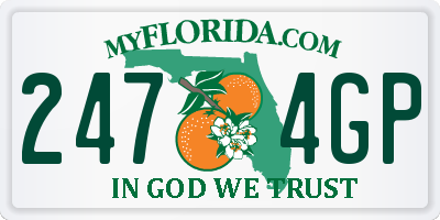 FL license plate 2474GP
