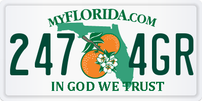 FL license plate 2474GR