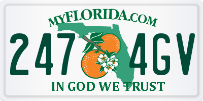 FL license plate 2474GV
