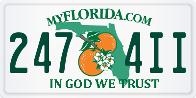 FL license plate 2474II