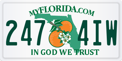 FL license plate 2474IW