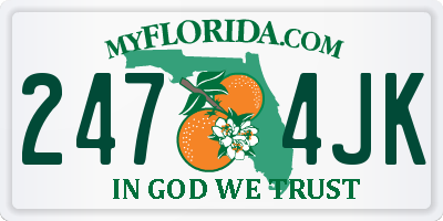 FL license plate 2474JK