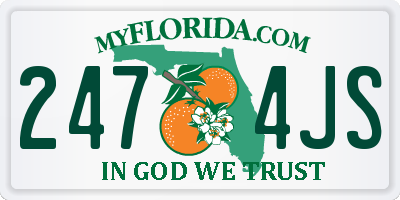 FL license plate 2474JS