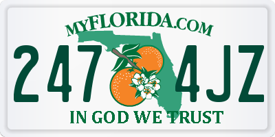 FL license plate 2474JZ