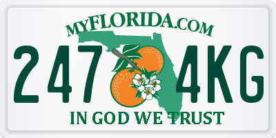 FL license plate 2474KG