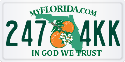 FL license plate 2474KK