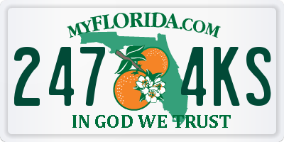 FL license plate 2474KS