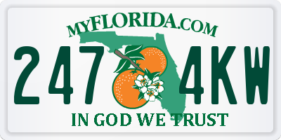 FL license plate 2474KW