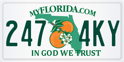 FL license plate 2474KY