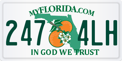 FL license plate 2474LH