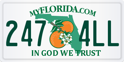 FL license plate 2474LL