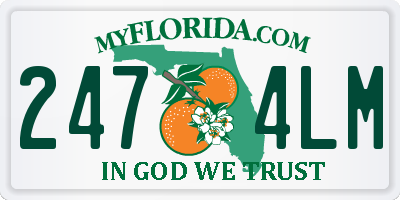 FL license plate 2474LM