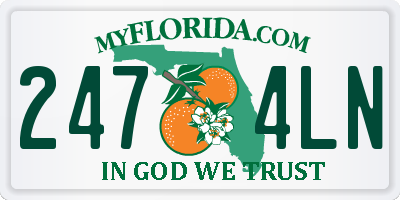 FL license plate 2474LN