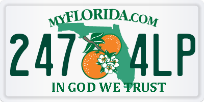 FL license plate 2474LP