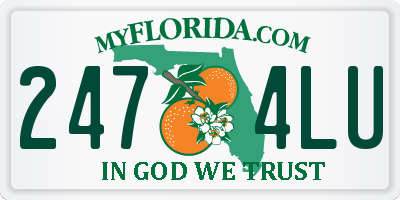 FL license plate 2474LU