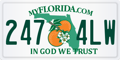 FL license plate 2474LW