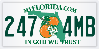 FL license plate 2474MB
