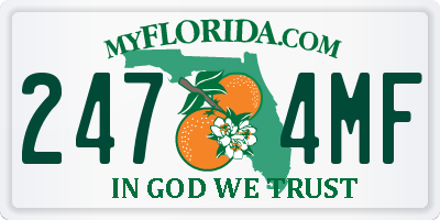 FL license plate 2474MF
