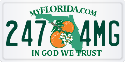 FL license plate 2474MG