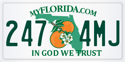 FL license plate 2474MJ