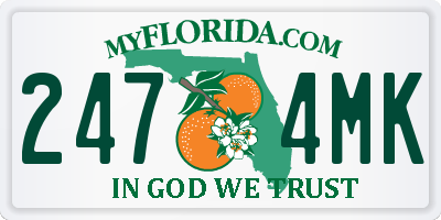 FL license plate 2474MK