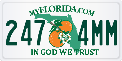 FL license plate 2474MM