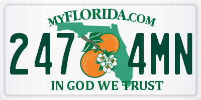 FL license plate 2474MN