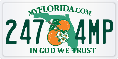 FL license plate 2474MP