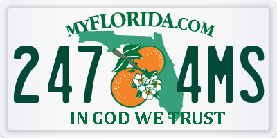 FL license plate 2474MS