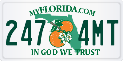 FL license plate 2474MT