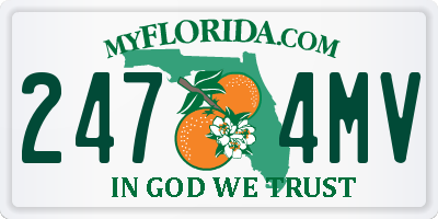 FL license plate 2474MV