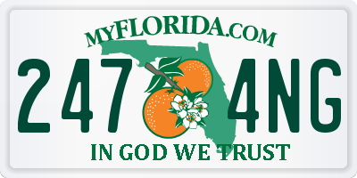 FL license plate 2474NG