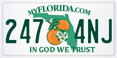 FL license plate 2474NJ