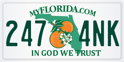 FL license plate 2474NK