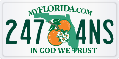 FL license plate 2474NS