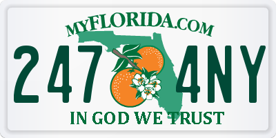 FL license plate 2474NY