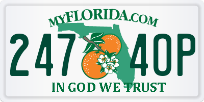 FL license plate 2474OP