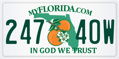 FL license plate 2474OW