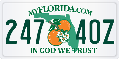 FL license plate 2474OZ