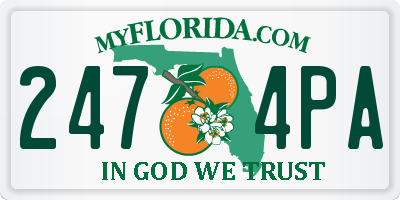 FL license plate 2474PA
